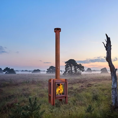 Fennek 50 Corten stål havepejs i stål | Biopejs-shop.dk Fennek 50 havepejs