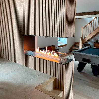 Foco Room Divider 1200 - Rumdeler indbygningsbiopejs Foco Room Divider 1200