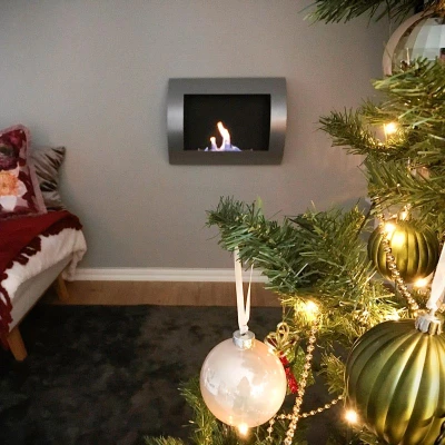 Ocean - Billig biopejs til montering på væg i stål | Biopejs-shop.dk Ocean - Billig bioethanol vægpejs i grå