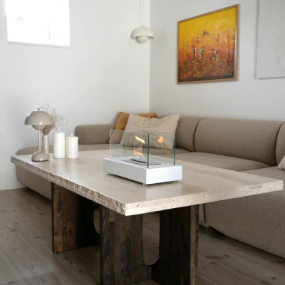 Lambeth bord biopejs - Hvid pejs til bordet | Biopejs-shop Lambeth bord biopejs - hvid