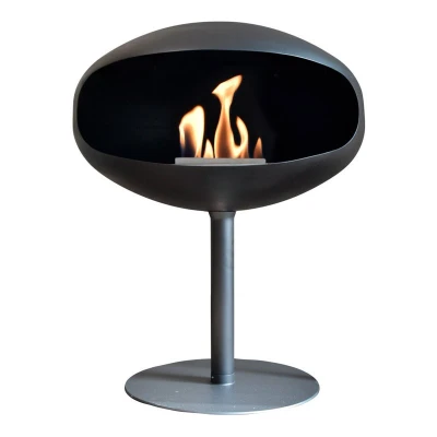 Cocoon Pedestal med sort fod - Sort | Bio-pejs.dk Cocoon Pedestal med sort fod - Sort