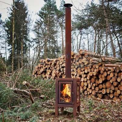 Quaruba XXL Corten stål havepejs i stål | Biopejs-shop.dk Quaruba XXL havepejs