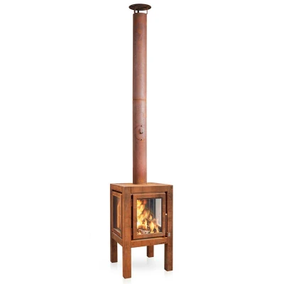 Quaruba XL Corten stål havepejs i stål | Biopejs-shop.dk Quaruba XL havepejs